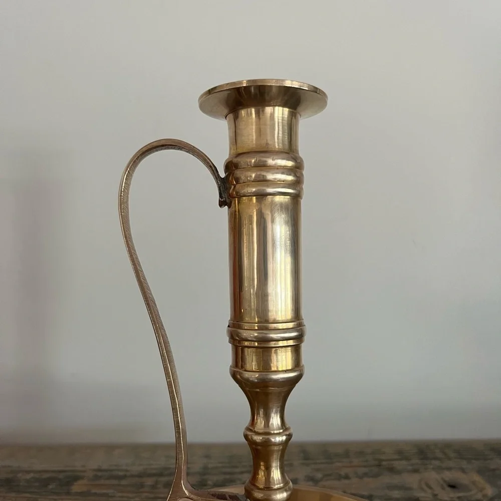 Brass tall chamber candlestick - Picture 3 of 5